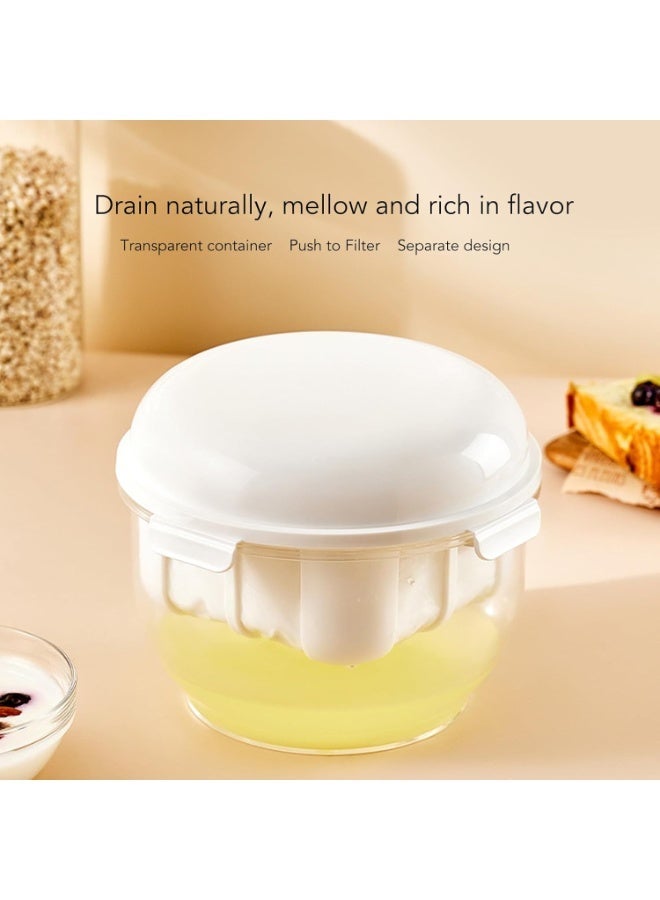 Greek Yogurt Maker, Fine Mesh Yogurt Whey Separator with Transparent Container, Efficient Spring Loaded Pressure Plate, Greek Yogurt Strainer for Homemade Greek Yogurt - Image 5